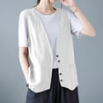 thumbnail image 2 of Linen Vest for Women Sleeveless V Neck Button Down Jacket Waistcoat with Pockets Casual Lightweight Business Blazer Solid Color Soft Clothes White L, 2 of 6