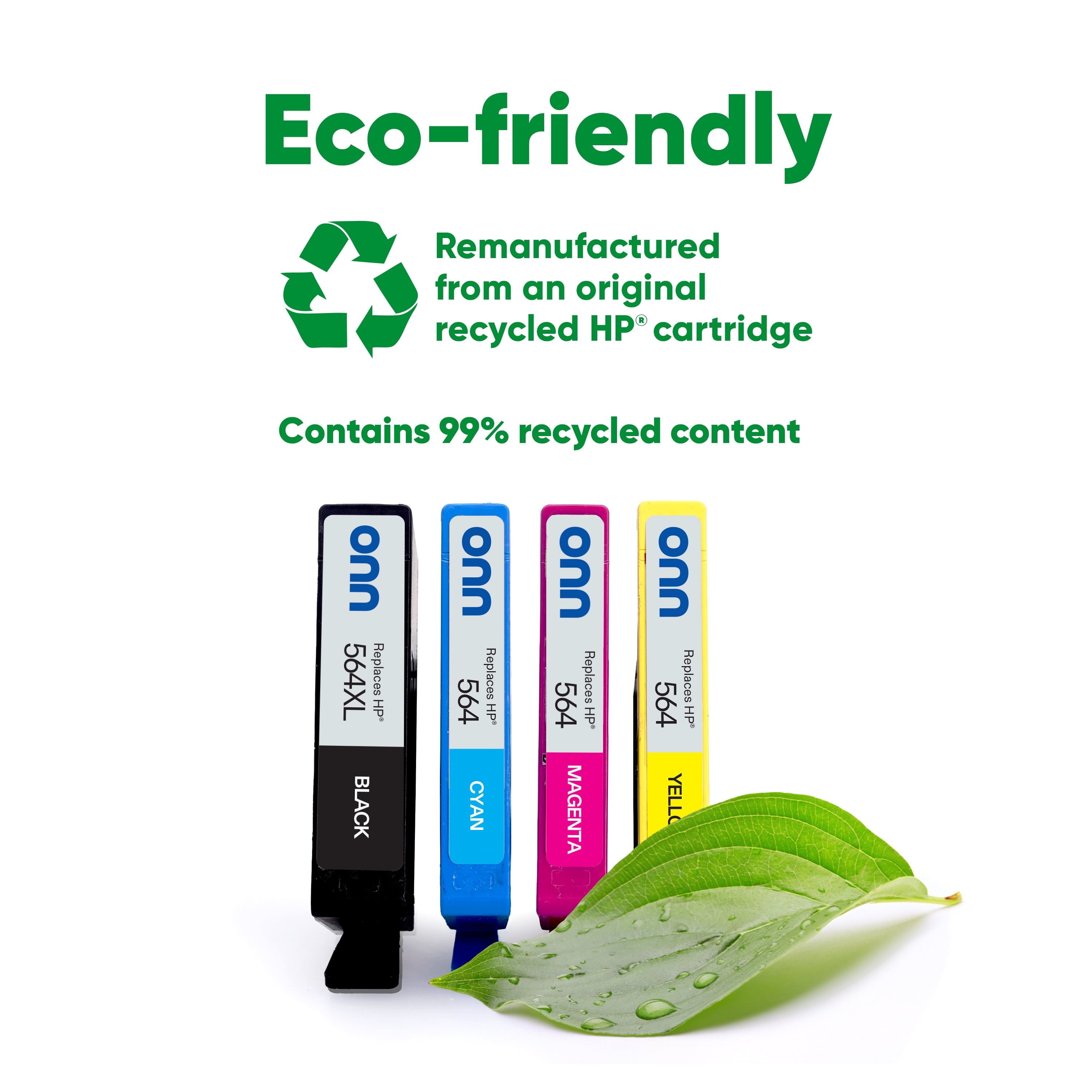 (4 pack) onn HP 564XL + 564 Black and Tri-Color, 4 Pack Ink Cartridge (Remanufactured)