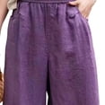 thumbnail image 4 of Favoffer Women's Plus Size Straight Leg Pants Solid Color Thin Elastic High Waist Pocket Casual Ankle Trousers Relaxed Daily Bottom for All Day Wear, 4 of 5