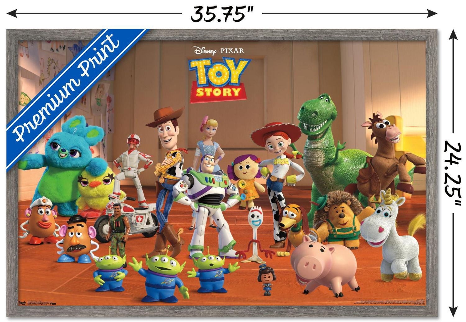 Disney Pixar Toy Story 4 - Collage Wall Poster, 22.375" x 34" Framed