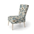 thumbnail image 3 of Designart "Beachy Blue Hydrangea Calm III" Blue Floral Upholstered Accent Chair - Cottage Arm Chair For Bedroom, 3 of 7