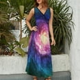 thumbnail image 5 of Maxi Dress Spiral Galaxy Print Dress Deep Outer Space Club V Neck Custom Bohemia Long Dresses Street Style Big Size Clothes, 5 of 7
