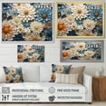 thumbnail image 4 of Designart "Collage Of Vibrant Blue And White Zinnias I" Zinnias Floater Framed Wall Art Prints, 4 of 5