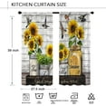 thumbnail image 5 of Rustic Sunflower Birds Kitchen Curtains 27.5W X 39L Inch 2 Panel Rod Pocket Wooden Yellow Floral Farmhouse Flower God Says You are Small Short Cafe Tier Window Drapes Bathroom Home Decor, 5 of 6