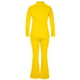 thumbnail image 5 of WXLWZYWL Womens Suits Blazer and Pants Long Sleeve Solid Suit Pants Casual Elegant Business Suit Sets Yellow, 5 of 6
