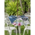 thumbnail image 3 of Outdoor Tablecloth with Umbrella Hole for Patio/Picnic/Party/Camping, Spring Waterproof Table Cloth Round Cover Washable, Truck Botanical Floral Leaf Butterfly Wooden Grain (Dia 54"), 3 of 8