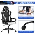 thumbnail image 3 of BIQWBIC Gaming Chair, High-Back Ergonomic Video Game Chair for Teen, with Adjustable Seat, Lumbar Support, Armrest and Headrest, White, 3 of 7
