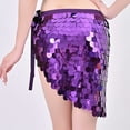 thumbnail image 7 of Xfvqtps Woman Sequin Dance Skirt Triangular Belt Belly Dancing Waist Towel Waist Chain Hip Towel Performance Skirt Purple, 7 of 7