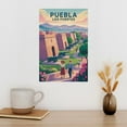 thumbnail image 3 of Sunrise Fort Wall Art Los Fuertes Puebla Mexico Vintage Travel Poster Historic Stone Pathways Gardens Canvas Poster, 3 of 8