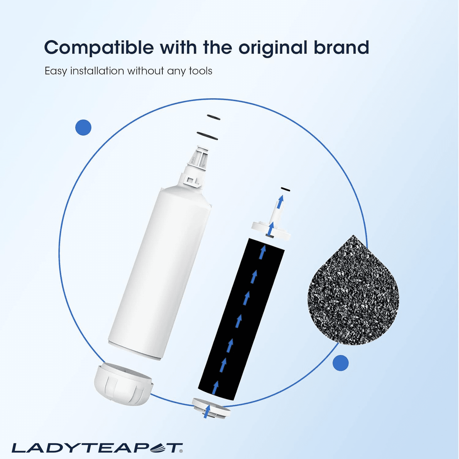 Replacement 4204490 Water Filter and 7007067 Air Purification Cartridge Combo Pack, Compatible with Sub-Zero 4204490, 4290510 Water Filter, 7042798/7007067 Air Filter (1+1 Count)