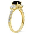 thumbnail image 2 of 1.97 ct Round Cut Natural Onyx 3 Stone 18K Yellow Gold Womens Engagement Ring, 2 of 5