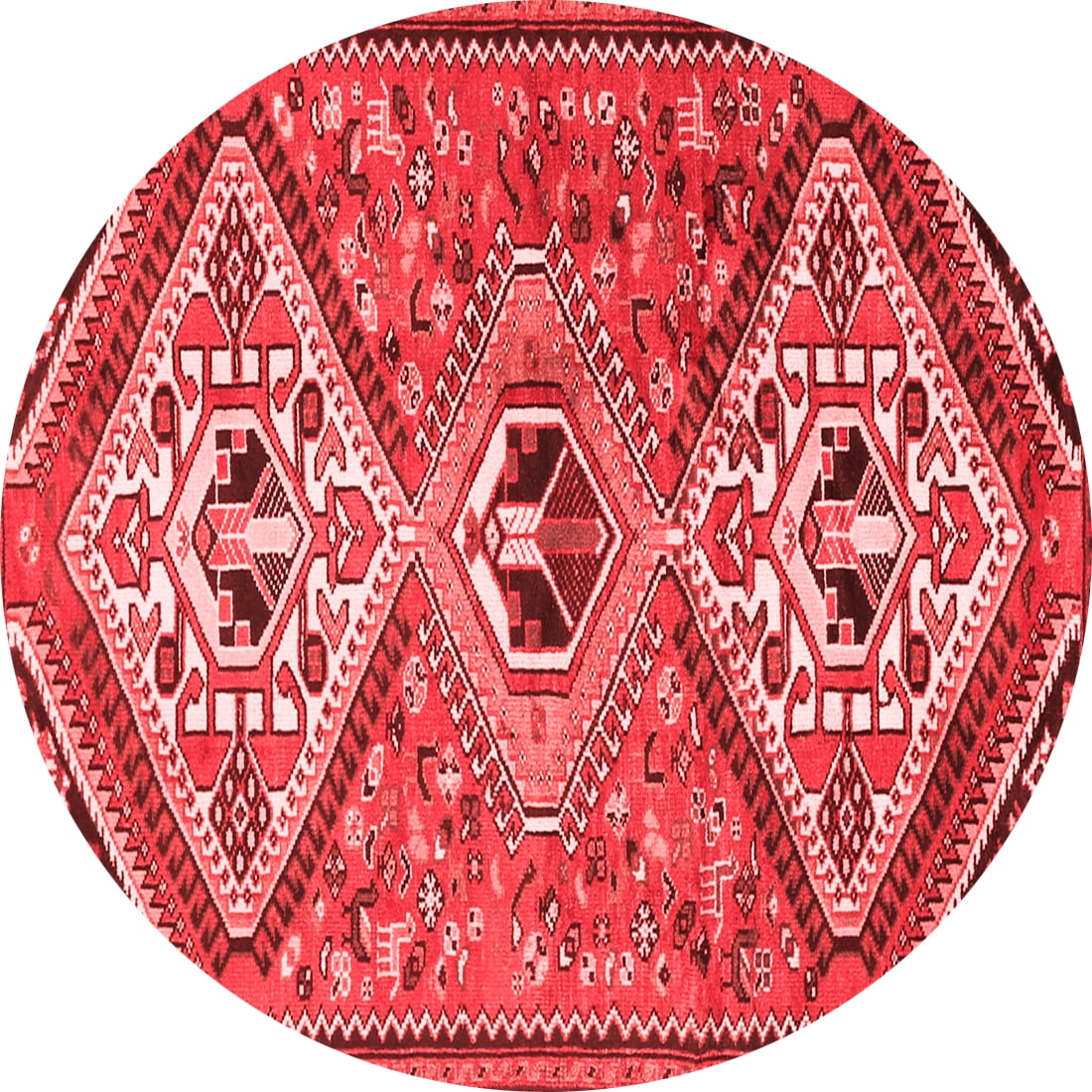 Ahgly Company Indoor Round Persian Red Traditional Area Rugs, 8' Round