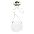 thumbnail image 3 of Bolso de hombro FENICAL, moderno, tipo bandolera, de felpa, con cadena de pera (blanco), 3 of 5