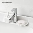 thumbnail image 5 of Subekyu Jabonera De Silicona Para Baño Barra Jabonera Para Ducha Con Bandeja De Drenaje Bandeja De Jabón En Cascada Para Fregadero De Cocina Juego De 2 (2 * Blanco), 5 of 5