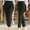 Black, variant on Women High Waist Cropped Work Pants Solid Zipper Trouser Pant Casual Baggy Elastic Waist Trouser Wide Leg Pant With Pocket Fashion Pant Womens Cropped Pants Casual Harem Pants Business Casual Clothes