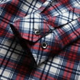 thumbnail image 4 of KeShDi Flannel Shirt Men's Velvet Lapel Long Sleeved Shirt Casual Versatile Checkered Shirt Men's Long Sleeved Lapel Top/shirt Red 5X, 4 of 6