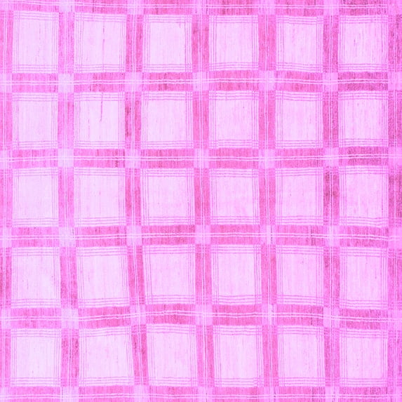 Ahgly Company Indoor Square Checkered Purple Modern Area Rugs, 5' Square