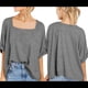 thumbnail image 3 of Camiseta Holgada Informal de Verano para Mujer, de Corta, Básica, para Entrenamiento y Gimnasio. Gris XXL, 3 of 8