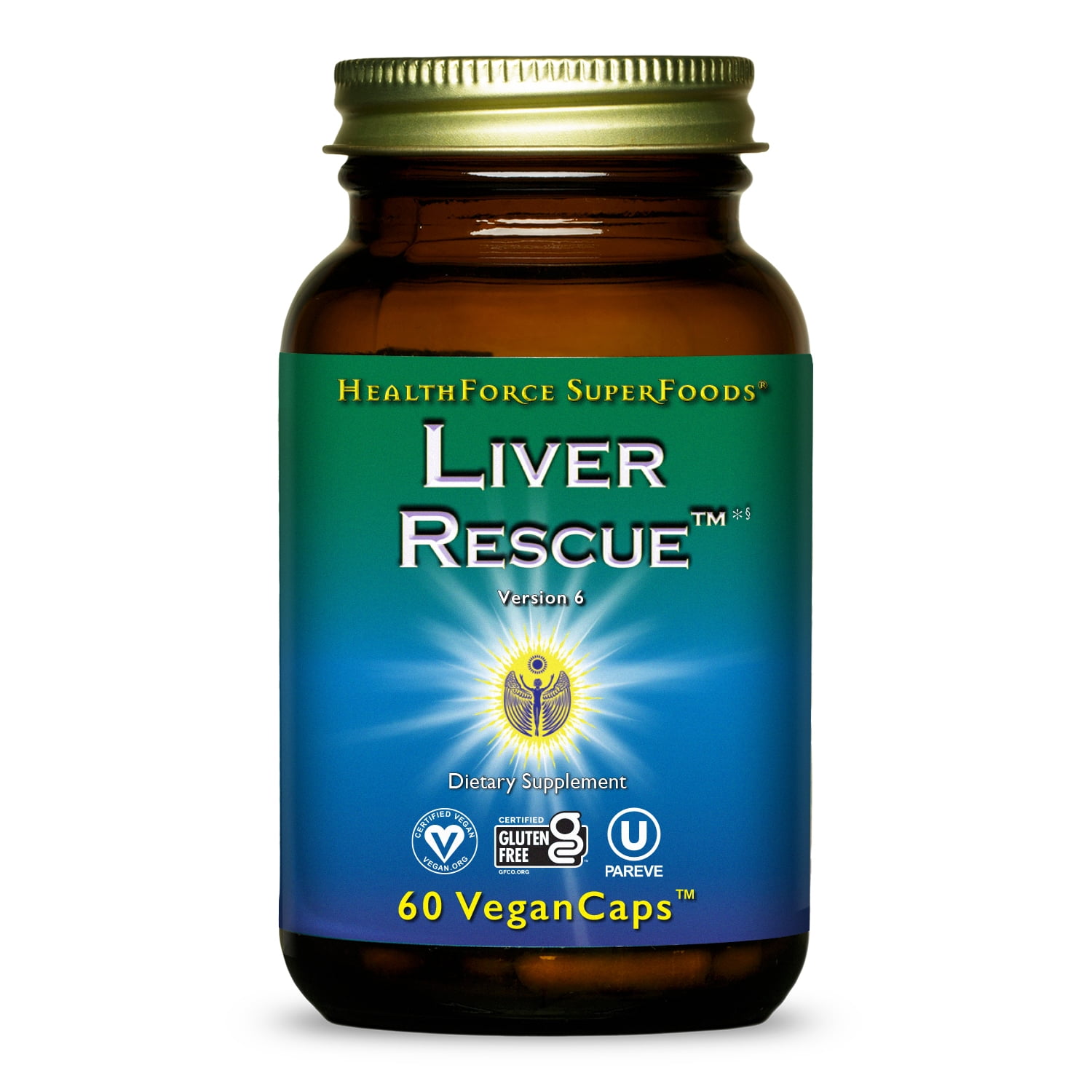 HealthForce SuperFoods Liver Rescue - Natural Liver Cleanse - Liver Health Formula with Milk Thistle & Dandelion Root - Gluten-Free & Vegan - 60 Capsules