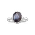 thumbnail image 1 of .925 Sterling Silver Faceted Labradorite Stackable Women's Ring, 1 of 1