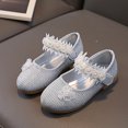 thumbnail image 2 of Cathalem Girls Sandals Wedding Party Open Toe Glitter High Heels,Silver 25, 2 of 5