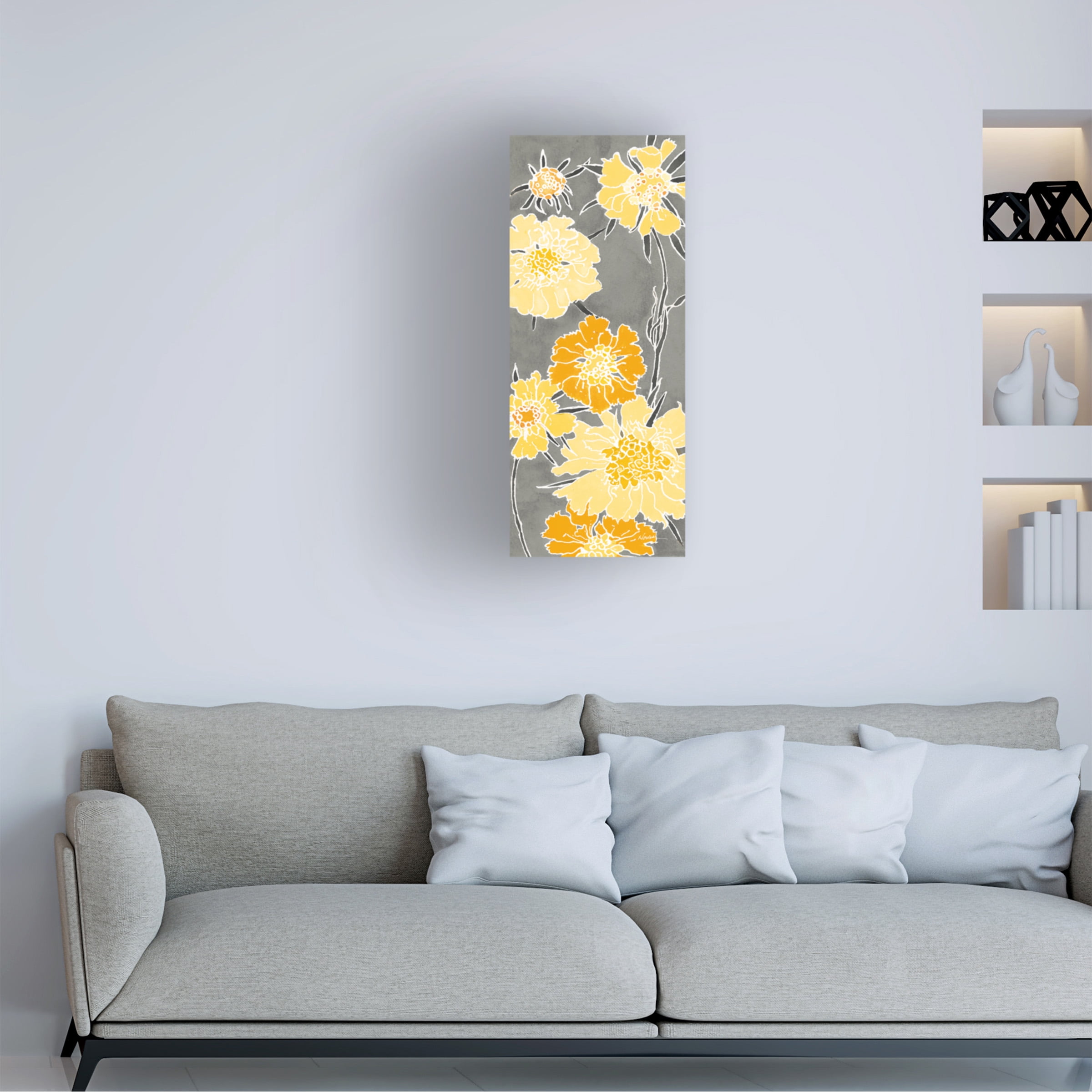 Shirley Novak 'Cloisonne Beauty I Gray' Canvas Art
