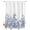 White Dark Blue, variant on Split Shower Curtain for Transfer Bench, Wildflower Leaf Fabric Shower Curtains for Bathroom, Brown Floral Botanical White Watercolor Tub Sliding Transfer Bench Waterproof Bath Curtains 72"x96"