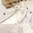 thumbnail image 6 of JUMEYU Youth Girls Winter Jackets Cropped Faux Fur Hood Puffer Bomber Jacket for Girls Snap Front (White,7-8 Years), 6 of 8