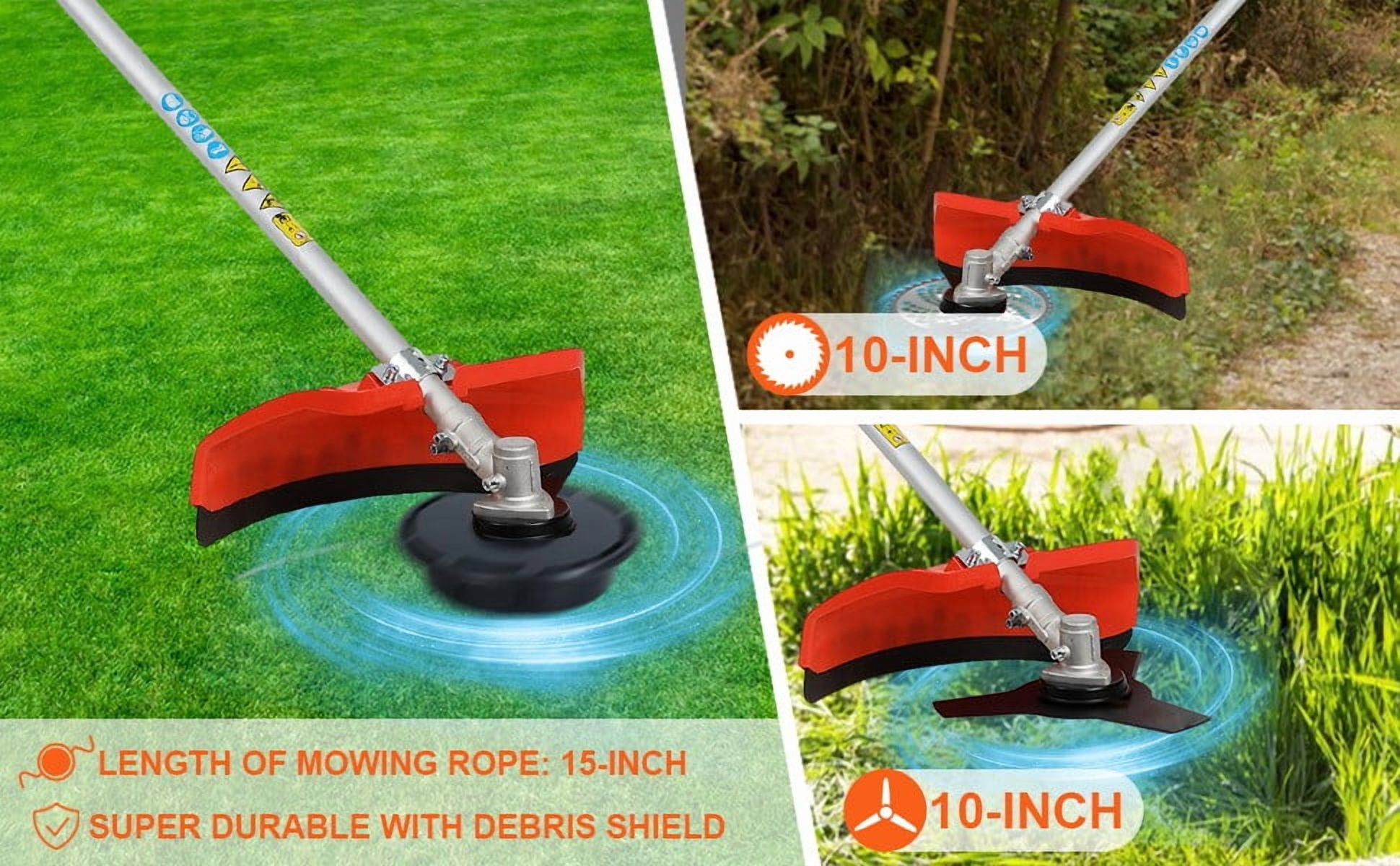 Seipouy Gas Weed Wacker，Five in One Weed Eater Gas Powe Strong Powerful Full Functioning Guard Accessories Hedge Trimmer 52cc Petrol Hedge Trimmer Chainsaw Brush Cutter for Garden Lawn Care