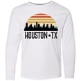 thumbnail image 3 of Inktastic Houston Texas Skyline Retro Long Sleeve Youth T-Shirt, 3 of 5