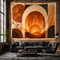 thumbnail image 6 of Amber Flames in a Rust-Colored Arch with Layered Hills, Moody Boho for Cozy Decor Enthusiasts, Mid-Century Wall Art Decor, Housewarming Gift, Tapestry Wall Hanging for Living Room and Bedroom, 6 of 7