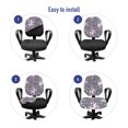 thumbnail image 4 of Floral Office Chair Slipcover, Vintage Style Bindweed Flower Bells Natural and Scented Elements, Protective Stretch Decorative Fabric Cover, Standard Size, Petrol Blue Mauve, by Ambesonne, 4 of 5
