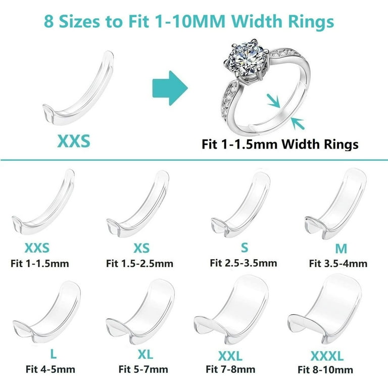 Jewelry Spacer（Clip-on） Ring Sizer Guard Adjuster Ring Rings Fit Any Rings  Ring Size Adjuster for Loose Rings Rings for Women Metal as Shown