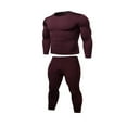 thumbnail image 1 of 2pcs Men Thermal Underwear Set Winter Long Johns Pajama Set Fit Tops Bottoms Winter Warm Velvet Inner Wear, 1 of 6