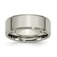 thumbnail image 1 of Titanium 8mm Beveled Edge Ring Man Wedding Classic Flat W/edge  For Dad Mens  For Him, 1 of 10