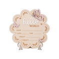 thumbnail image 4 of Wooden Baby Announcement Sign, 7x6.81in, Butterfly World Newborn Sign, Baby Name Plaque Board, Newborn Welcome Signs, Shower Nursery Decor, Wooden Newborn Welcome SignforShower, Baby Name Plaque, 4 of 7