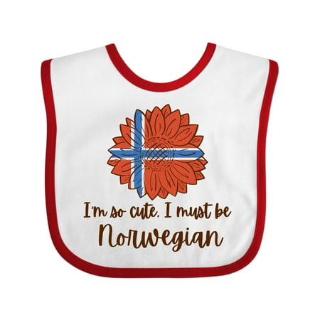

Inktastic I m So Cute I Must Be Norwegian Sunflower Gift Baby Boy or Baby Girl Bib