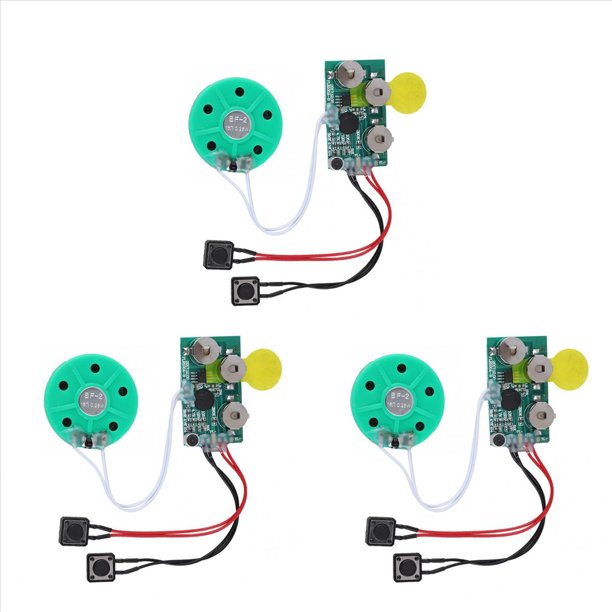 3X Tarjeta de Módulo de Voz DIY, Reproducción de Grabación de 4 Minutos, Chip de Sonido de Voz, Tarjeta de Felicitación de Voz para Reemplazo de Equipaje de Vacaciones