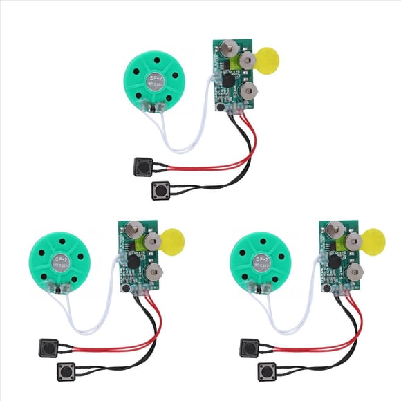3X Tarjeta de Módulo de Voz DIY, Reproducción de Grabación de 4 Minutos, Chip de Sonido de Voz, Tarjeta de Felicitación de Voz para Reemplazo de Equipaje de Vacaciones