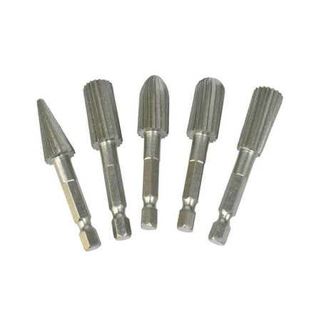 

5pcs Hexagonal Handle Electric Grinding Head High-speed Steel Woodworking Rotary File titanium Plated Hardware Tool Set