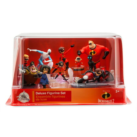Disney Store Incredibles 2 Deluxe Figure Set 10 Play Set Playset Cake Topper