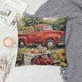 thumbnail image 2 of ONETECH Red Truck Pillow Covers Delicious Food Sunflower Daisy Throw Pillow Case Seasons Greetings Cushion Cover ,Driving a Truck for a Picnic, 2 of 5