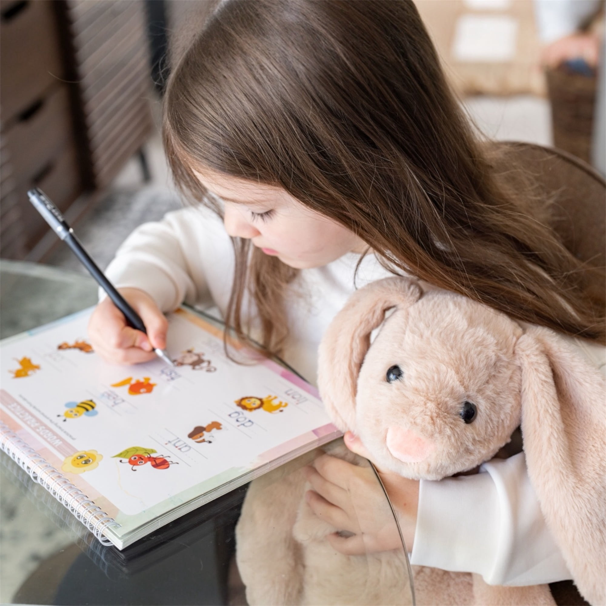 Olivia and Jack 3 lb Weighted Bunny Stuffed Animal 16 in - Weighted Plush Animals - Weighted Stuffed Animals for Anxiety - Weighted Stuffed Animals for Kids, Adults
