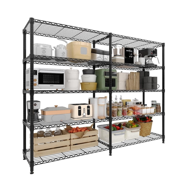 EDTara Metal Shelving Unit, Heavy Duty Wire Storage Rack With l-Shaped Design and Adjustable Shelf, Perfect for Organizing Home, Pantry, or Warehouse Spaces