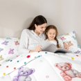 thumbnail image 4 of Castle Fairy Cartoon Colorful Bear King Bedding 7pcs,Multicolor Stars Print King Bed in a Bag,Pink Lavender Cream,Reversible, 4 of 7
