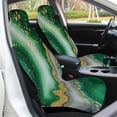 thumbnail image 5 of Green Agate Gold Glitter Art Car Seat Cover Set Auto Front Bucket Cushion Protect Accessories 2 Piece, 5 of 6