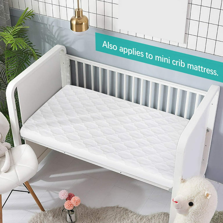 Biloban Pack N Play Waterproof Baby Crib Mattress Pad - 39 x 27 Fitted Cover Protector for Mini & Portable Playard Mattresses
