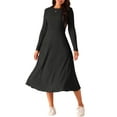 thumbnail image 2 of Vestidos de Otoño para Mujeres INSPIRE CHIC de Manga Larga, Cuello Redondo, Tejido A-Line, Casual, Midi, XL Negro, 2 of 5