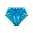 thumbnail image 4 of dPois Metallic Bikinis Set for Women Cheeky Thong Cutout Bra Top Sexy Glitter Sparkly 2 Piece Bathing Sky Blue M, 4 of 7