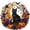 Cat A, variant on 5D DIY Halloween Diamond Art Hanging Kit, 9.8" Acrylic Special Shaped Crystal Gem Painting with 17.7" Chain, Window & Wall Ornament for Beginners (Pumpkin)